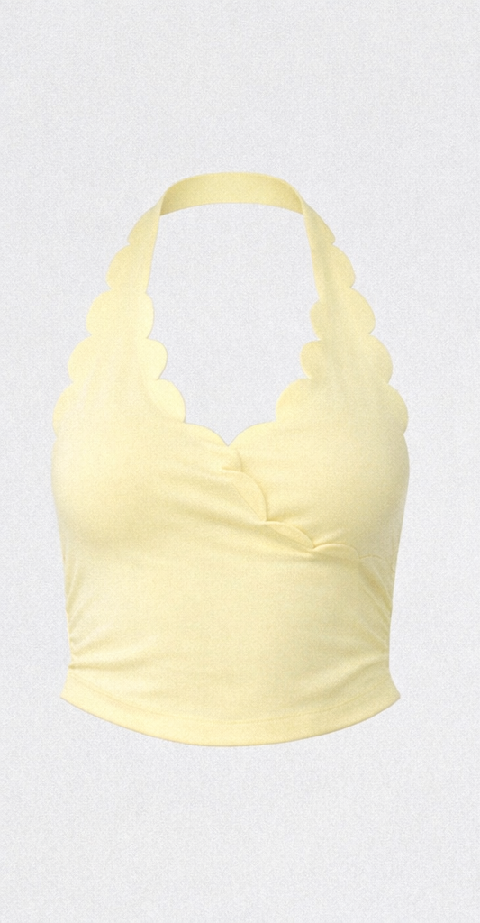 Halter scallop crop top