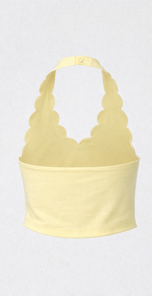 Halter scallop crop top